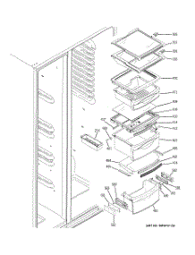 08 - Fresh Food Shelves parts for Ge Refrigerator PCG23MISAFWW from AppliancePartsPros.com
