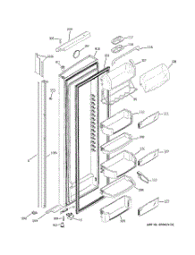 02 - Fresh Food Door parts for Ge Refrigerator PIG23MISAFKB from AppliancePartsPros.com