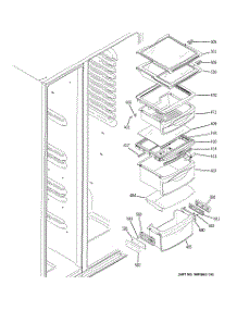08 - Fresh Food Shelves parts for Ge Refrigerator PSR26MSPCSS from AppliancePartsPros.com