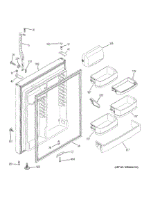 02 - Fresh Food Door parts for Ge Refrigerator GTG25DBSARWW from AppliancePartsPros.com