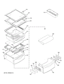 08 - Fresh Food Shelves parts for Ge Refrigerator PCG21SISAFBS from AppliancePartsPros.com