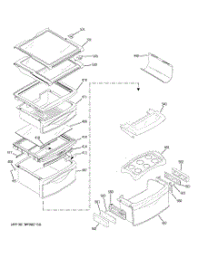 09 - Fresh Food Shelves parts for Ge Refrigerator PST29NHPCWW from AppliancePartsPros.com
