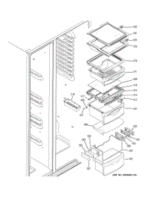 08 - Fresh Food Shelves parts for Ge Refrigerator MCG23MIMHFBB from AppliancePartsPros.com