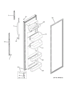 02 - Fresh Food Door parts for Ge Refrigerator GSS25JFPJBB from AppliancePartsPros.com