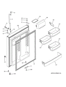 02 - Fresh Food Door parts for Ge Refrigerator GTH22KBRARWW from AppliancePartsPros.com