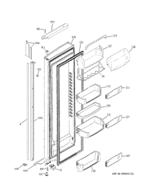 02 - Fresh Food Door parts for Ge Refrigerator MIG23MIMHFBB from AppliancePartsPros.com