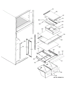 05 - Fresh Food Shelves parts for Ge Refrigerator STS18ZCPERWW from AppliancePartsPros.com