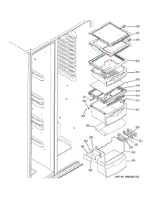 08 - Fresh Food Shelves parts for Ge Refrigerator GSC22KGRABB from AppliancePartsPros.com