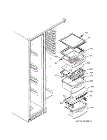 08 - Fresh Food Shelves parts for Ge Refrigerator DSS25KGRABB from AppliancePartsPros.com