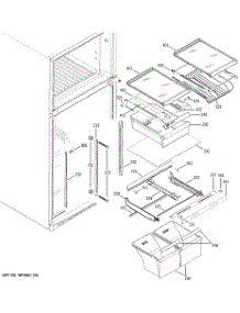 05 - Fresh Food Shelves parts for Ge Refrigerator GTS18YBRERWW from AppliancePartsPros.com