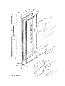 02 - Fresh Food Door parts for Ge Refrigerator GCR23YLRBWW from AppliancePartsPros.com
