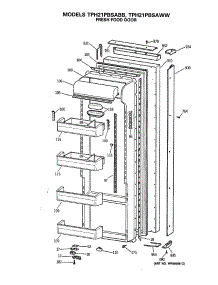 02 - Fresh Food Door parts for Ge Refrigerator TPH21PBSAWW from AppliancePartsPros.com