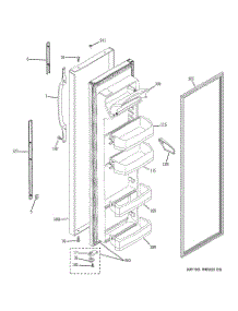 02 - Fresh Food Door parts for Ge Refrigerator GSS25SGPHBS from AppliancePartsPros.com