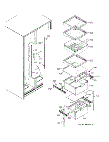 07 - Fresh Food Shelves parts for Ge Refrigerator GSS25UFPHBB from AppliancePartsPros.com
