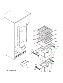 06 - Fresh Food Shelves parts for Ge Refrigerator GST20DBPHCC from AppliancePartsPros.com
