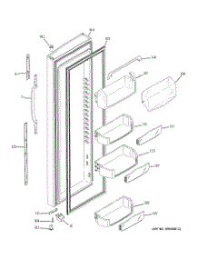 02 - Fresh Food Door parts for Ge Refrigerator GSC23LGQACC from AppliancePartsPros.com