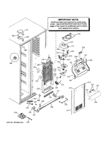 03 - Freezer Section parts for Ge Refrigerator PSR26UHPBWW from AppliancePartsPros.com