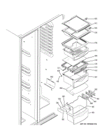 08 - Fresh Food Shelves parts for Ge Refrigerator PSR26UHPBWW from AppliancePartsPros.com