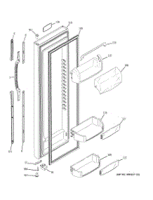02 - Fresh Food Door parts for Ge Refrigerator ESF25LGRACC from AppliancePartsPros.com
