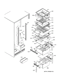 07 - Fresh Food Shelves parts for Ge Refrigerator ESH22XGRBWW from AppliancePartsPros.com