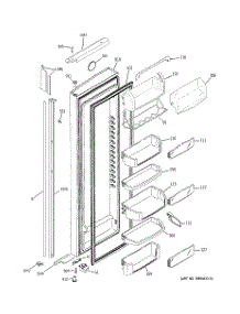02 - Fresh Food Door parts for Ge Refrigerator PIG23MIMHFKB from AppliancePartsPros.com