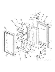 02 - Fresh Food Door parts for Ge Refrigerator GDS18SBRARSS from AppliancePartsPros.com