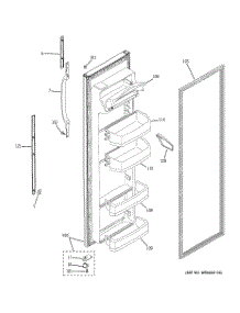 02 - Fresh Food Door parts for Ge Refrigerator GSH25KGRBWW from AppliancePartsPros.com