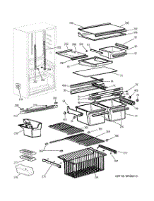 03 - Shelves parts for Ge Refrigerator GBS18HBRACC from AppliancePartsPros.com