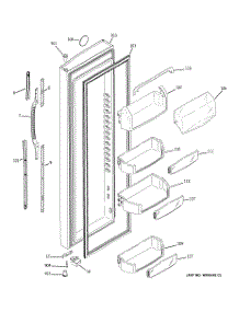 02 - Fresh Food Door parts for Ge Refrigerator GSR23YBPAWW from AppliancePartsPros.com