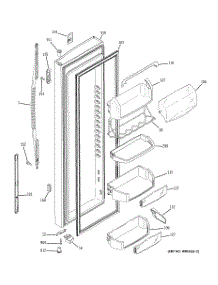 02 - Fresh Food Door parts for Ge Refrigerator PSG25MCMHCWW from AppliancePartsPros.com