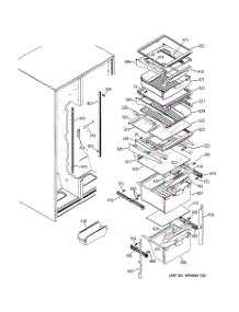 07 - Fresh Food Shelves parts for Ge Refrigerator ESL22XGPCBS from AppliancePartsPros.com