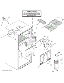 02 - Freezer Section parts for Ge Refrigerator ETL18XBPBRBS from AppliancePartsPros.com
