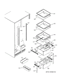 06 - Fresh Food Shelves parts for Ge Refrigerator GSA22KBPCFBB from AppliancePartsPros.com