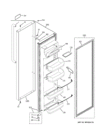02 - Fresh Food Door parts for Ge Refrigerator PSA22SIPDFSS from AppliancePartsPros.com