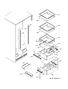 06 - Fresh Food Shelves parts for Ge Refrigerator GSG22KBPDFBB from AppliancePartsPros.com