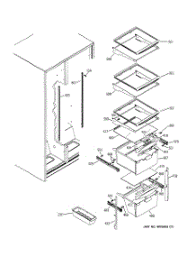 07 - Fresh Food Shelves parts for Ge Refrigerator GSA22KEPDFWW from AppliancePartsPros.com