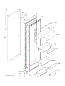 02 - Fresh Food Door parts for Ge Refrigerator GSC23LSPASS from AppliancePartsPros.com