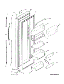 03 - Fresh Food Door parts for Ge Refrigerator PSG25NGMHFBB from AppliancePartsPros.com