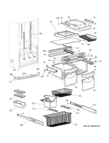 04 - Shelves parts for Ge Refrigerator GDS18LCPBWW from AppliancePartsPros.com