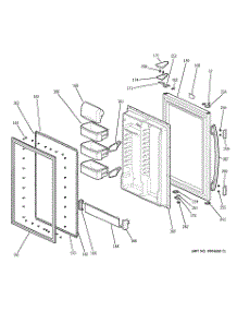 02 - Fresh Food Door parts for Ge Refrigerator GBS18KBPBWW from AppliancePartsPros.com