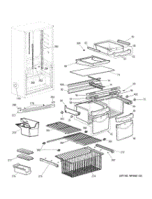 04 - Shelves parts for Ge Refrigerator GBS18KBPBWW from AppliancePartsPros.com