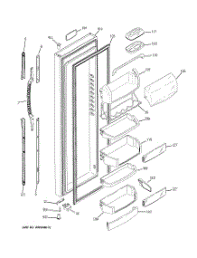02 - Fresh Food Door parts for Ge Refrigerator GCK23LCNCFCC from AppliancePartsPros.com