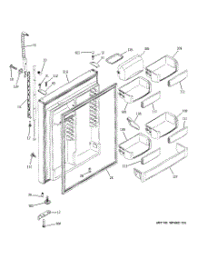02 - Fresh Food Door parts for Ge Refrigerator PTS22LCPARBB from AppliancePartsPros.com