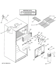 02 - Freezer Section parts for Ge Refrigerator ETL18XBPARBS from AppliancePartsPros.com