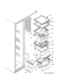 08 - Fresh Food Shelves parts for Ge Refrigerator PSG25MIMFCBB from AppliancePartsPros.com