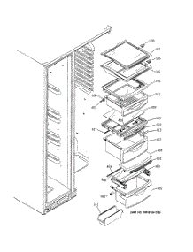 08 - Fresh Food Shelves parts for Ge Refrigerator DSS25LGPAWW from AppliancePartsPros.com