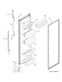 02 - Fresh Food Door parts for Ge Refrigerator SSS25KFPAWW from AppliancePartsPros.com
