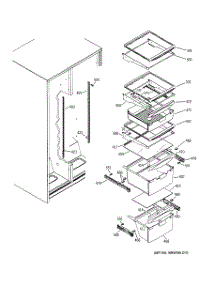 07 - Fresh Food Shelves parts for Ge Refrigerator SSS25KFPAWW from AppliancePartsPros.com