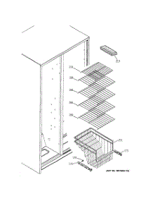 04 - Freezer Shelves parts for Ge Refrigerator GSA22KBPAFBB from AppliancePartsPros.com