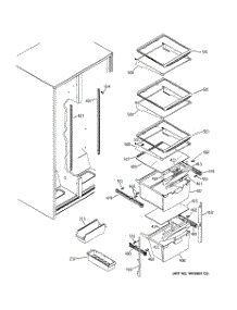 06 - Fresh Food Shelves parts for Ge Refrigerator GSA22KBPAFBB from AppliancePartsPros.com